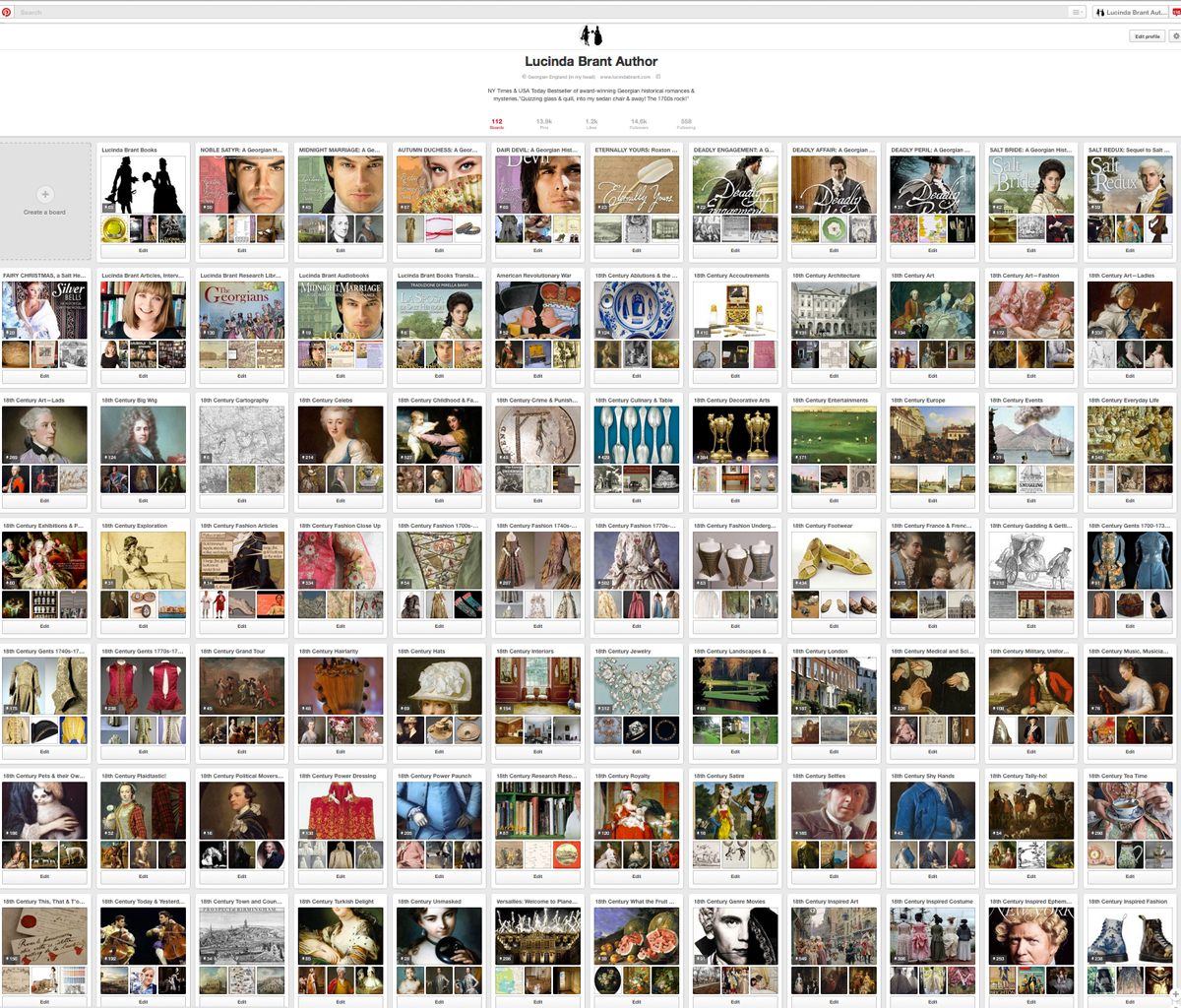 Lucinda Brant's Author Pinterest page